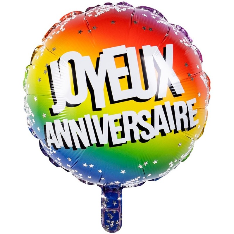 Ballon joyeux anniversaire 45cm - les-pinatas.com