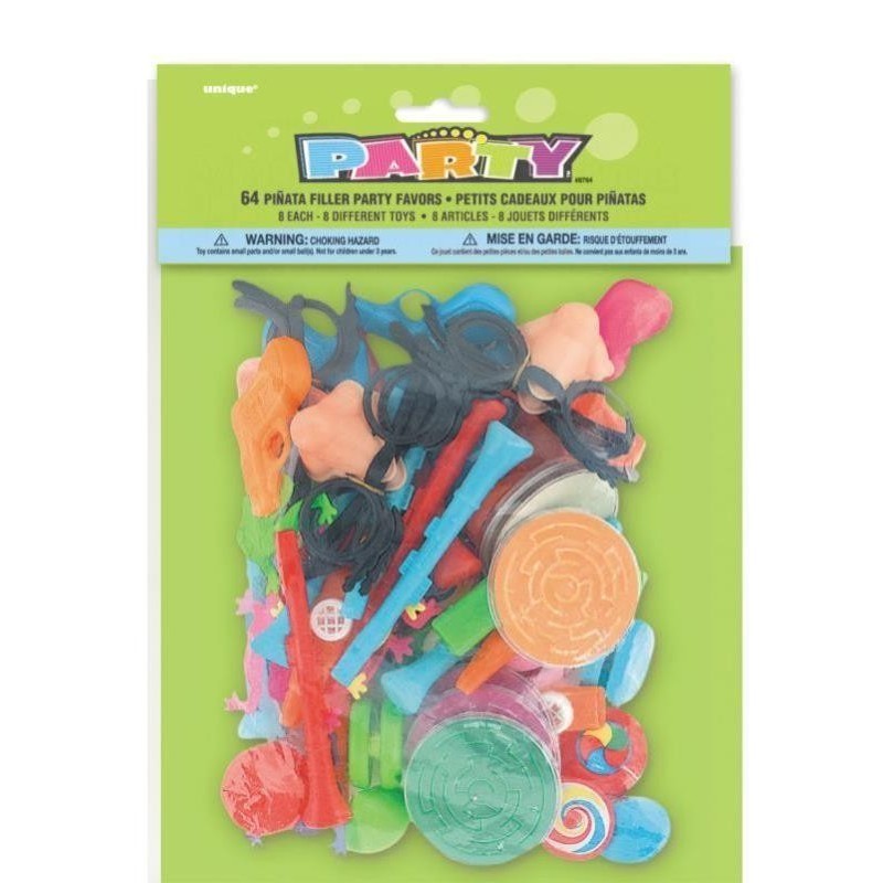 Sachet de 64 jouets pour pinata