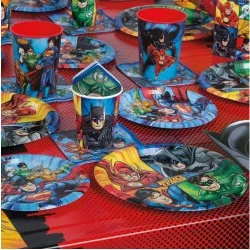 16 serviettes d'anniversaire Justice League - déco de table