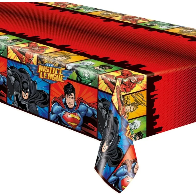 Nappe d'anniversaire Justice League - Déco de table 137x213cm